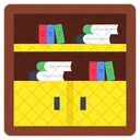 Bookcase Almirah Library Cupboard Icon