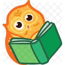 Libro de lectura de búho Emoji Icono