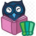 Owl Leyendo Libro Icono