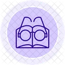 Icono De Linea De Libro Y Gafas De Lectura Icono