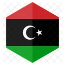 Libya Flag Hexagon Icon