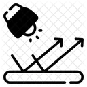 Reflexion Wirkung Strahlen Symbol