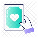Liebeskarte Karte Hand Geben Symbol