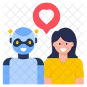 Bot Liebe Liebesroboter Romantischer Roboter Symbol