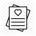 Blatt Daten Liebesvorlage Symbol