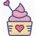 Liebevoller Cupcake Cupcake Cupcake Mit Herz Symbol