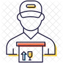 Logistikdienstleistungen Lieferant Lieferjunge Symbol