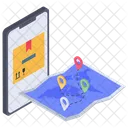 Lieferrouten Tracker Standort App Mobile Routenverfolgung Symbol