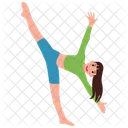 Liegendes Bein Yoga Pose Flexible Figur Symbol