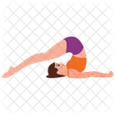 Liegendes Bein Yoga Pose Flexible Figur Symbol