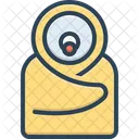 Liegend Mit Brustwarze Baby Getrank Symbol