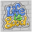 Life Is Good Lettering Graffiti Icon