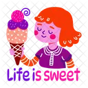 Life Is Sweet Cone Dessert Icon