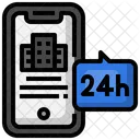 Chamada De Emergencia Suporte Em Tempo Integral Smartphone Ícone
