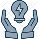 Light Bulb Hand Electric Services Icon