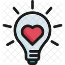 Light Bulb Heart Idea Icon