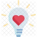 Light Bulb Heart Idea Icon
