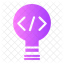 Light Bulb Coding Lights Icon