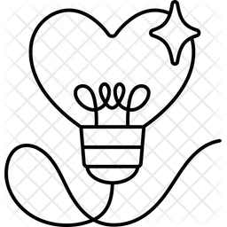 Light Bulb Heart  Icon