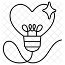 Light Bulb Heart Love Valentine Icon