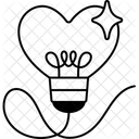 Light Bulb Heart  Icon