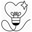 Light Bulb Heart Love Valentine Icon