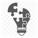 Light bulb puzzle piece solution business lightbulb idea  Icon