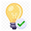 Light Bulb With Checkmark Planning Organization Icon