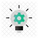 Light Bulb With Cog Icon Innovation Symbol Creativity And Problem Solving Icon