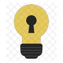 Light bulb with keyhole  Icon