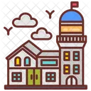 Light House House Tall Building Icon