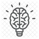 Light Bulb Brain Icon