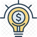 Lightbulb On With Dollar Sign Symbol Commerical Icon