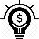 Lightbulb On With Dollar Sign Symbol Commerical Icon