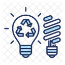 Lightbulb Recycling Green Energy Ecology Icon