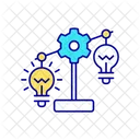 Lightbulbs And Gear In Balance Connection Lightbulb Icon