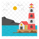 Lighthouse Landscape Scenery Landform Icon