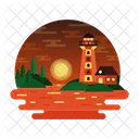 Nature View Lighthouse View Lighthouse Sunset Icon