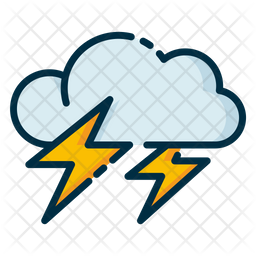 Lightning Icon - Download in Colored Outline Style