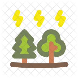 Lightning Forest Icon - Download in Colored Outline Style