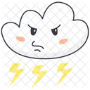 Lightning With Angry cloud  Icon