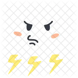 Lightning With Angry cloud  Icon