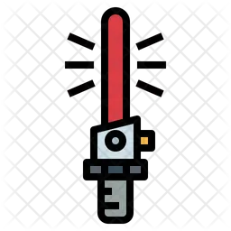 Lightsaber Icon - Download in Colored Outline Style