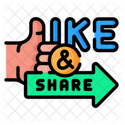 Like And Share Icon - Download in Colored Outline Style