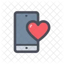 Like Mobile Mobile Heart Heart On Screen Icon