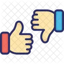 Hand Gesturing Like Or Dislike Pointing Thumb Icon