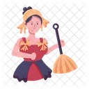 Faxineira Mulher Idosa Faxineira Icon