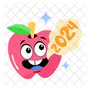 Linda Manzana Manzana Ano 2024 Icono