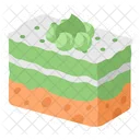 Linda tarta de pastel en rodajas rectangulares  Icon