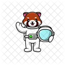 Lindo astronauta panda rojo  Icono